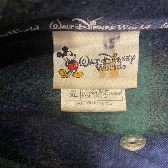 Walt Disney Vintage 90s Green Plaid Checkered Tigger Button Snap Fleece Size XL - Picture 3 of 12